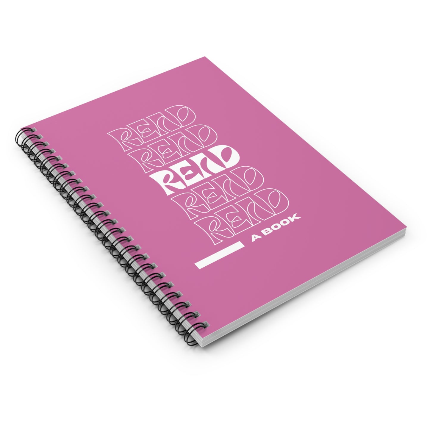 Light Pink READ Spiral Notebook - Ruled Line