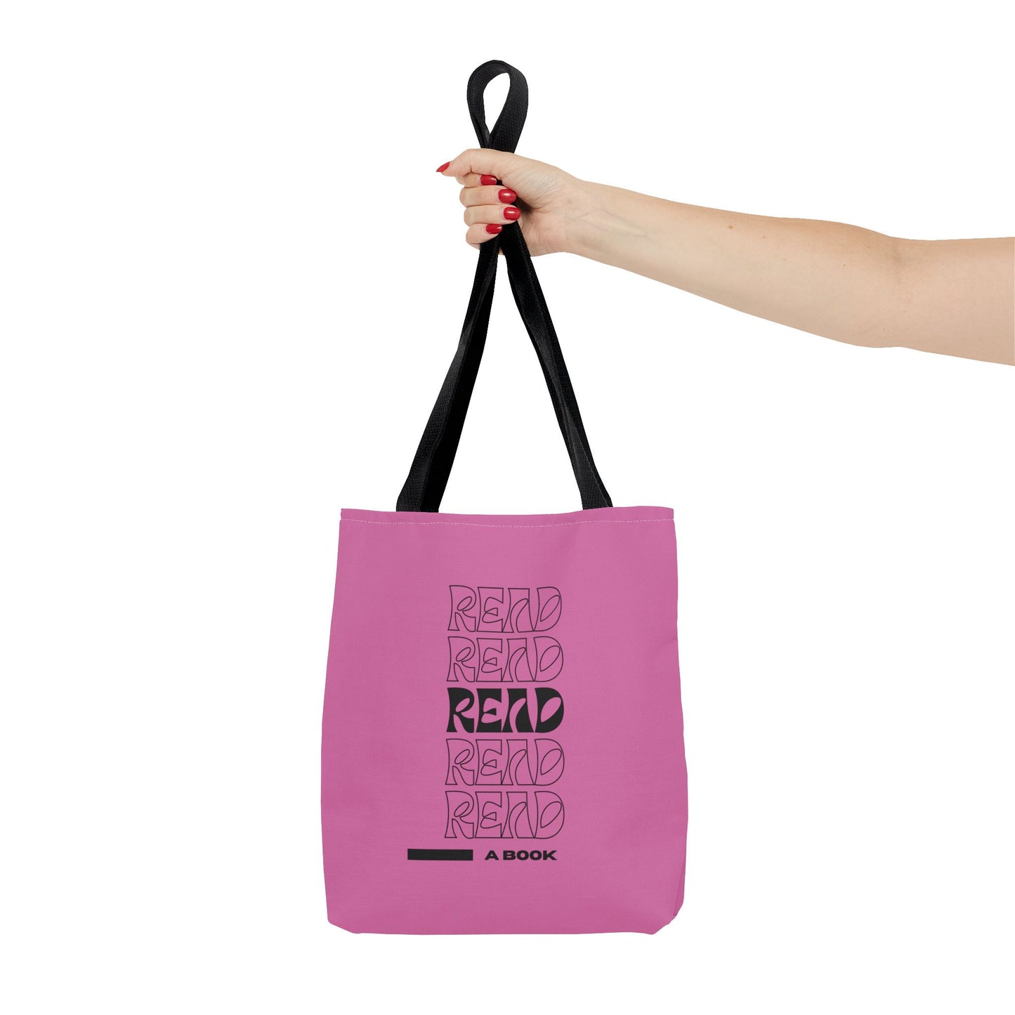 Light Pink/Black Read A Book Tote Bag