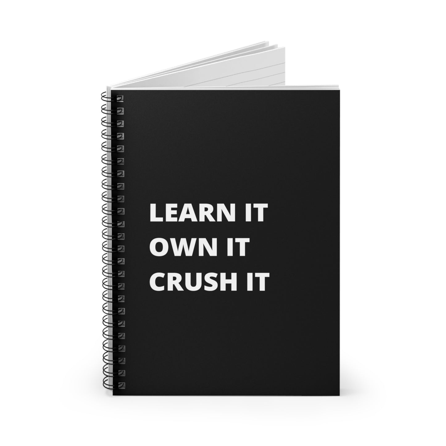 Black Learn It Spiral Notebook - Ruled Line