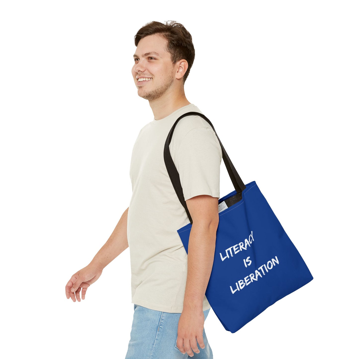 Dark Blue Literacy Tote Bag