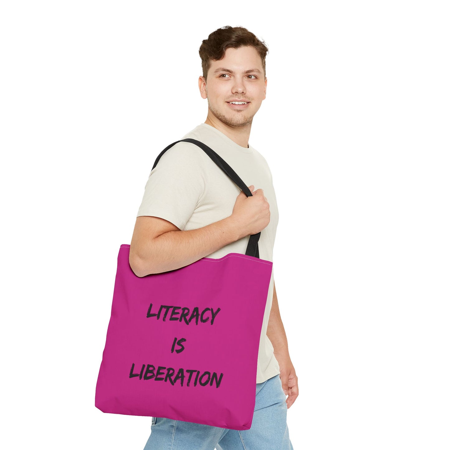 Pink Literacy Tote Bag