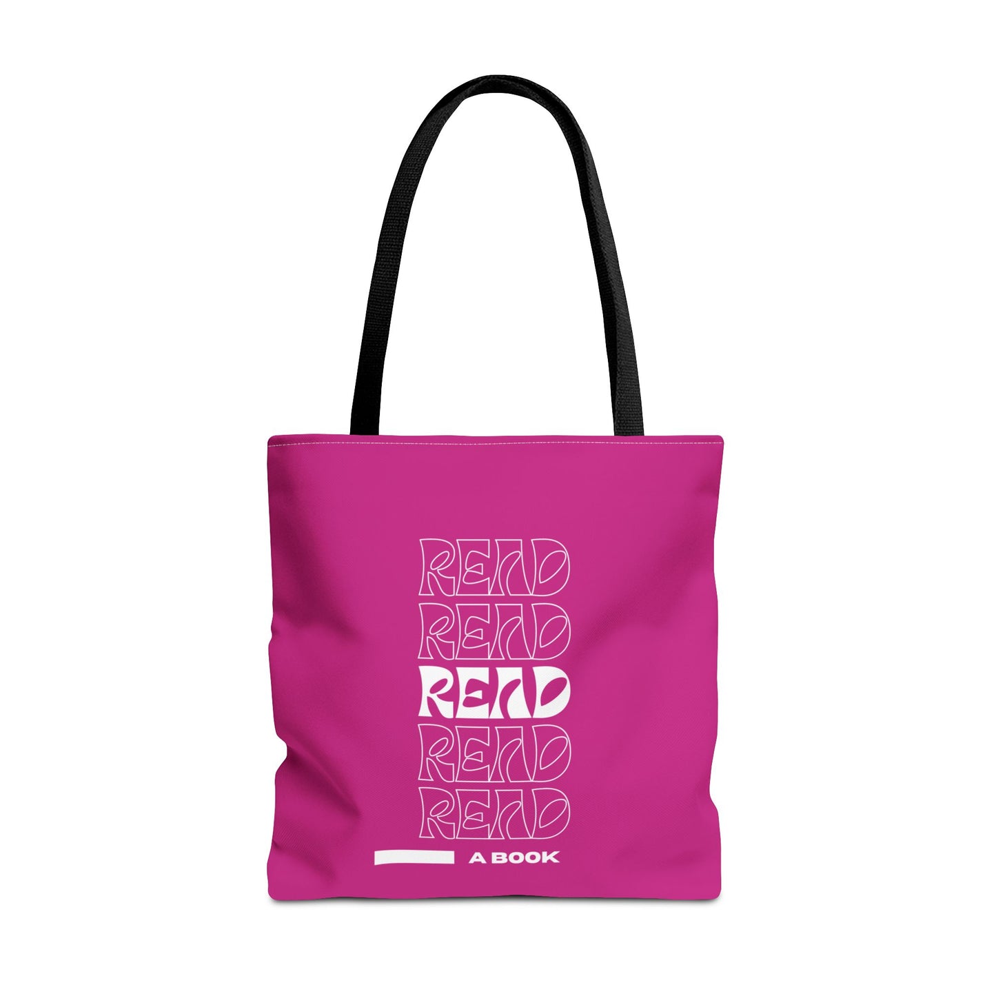 Pink/White Read A Book Tote Bag