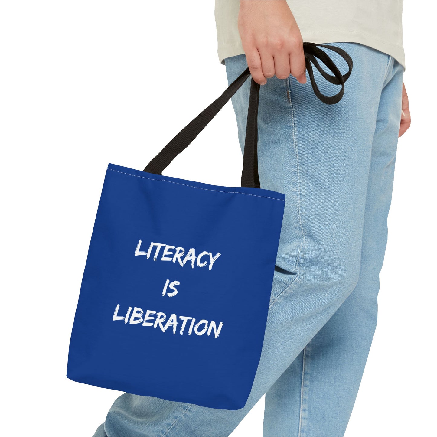 Dark Blue Literacy Tote Bag
