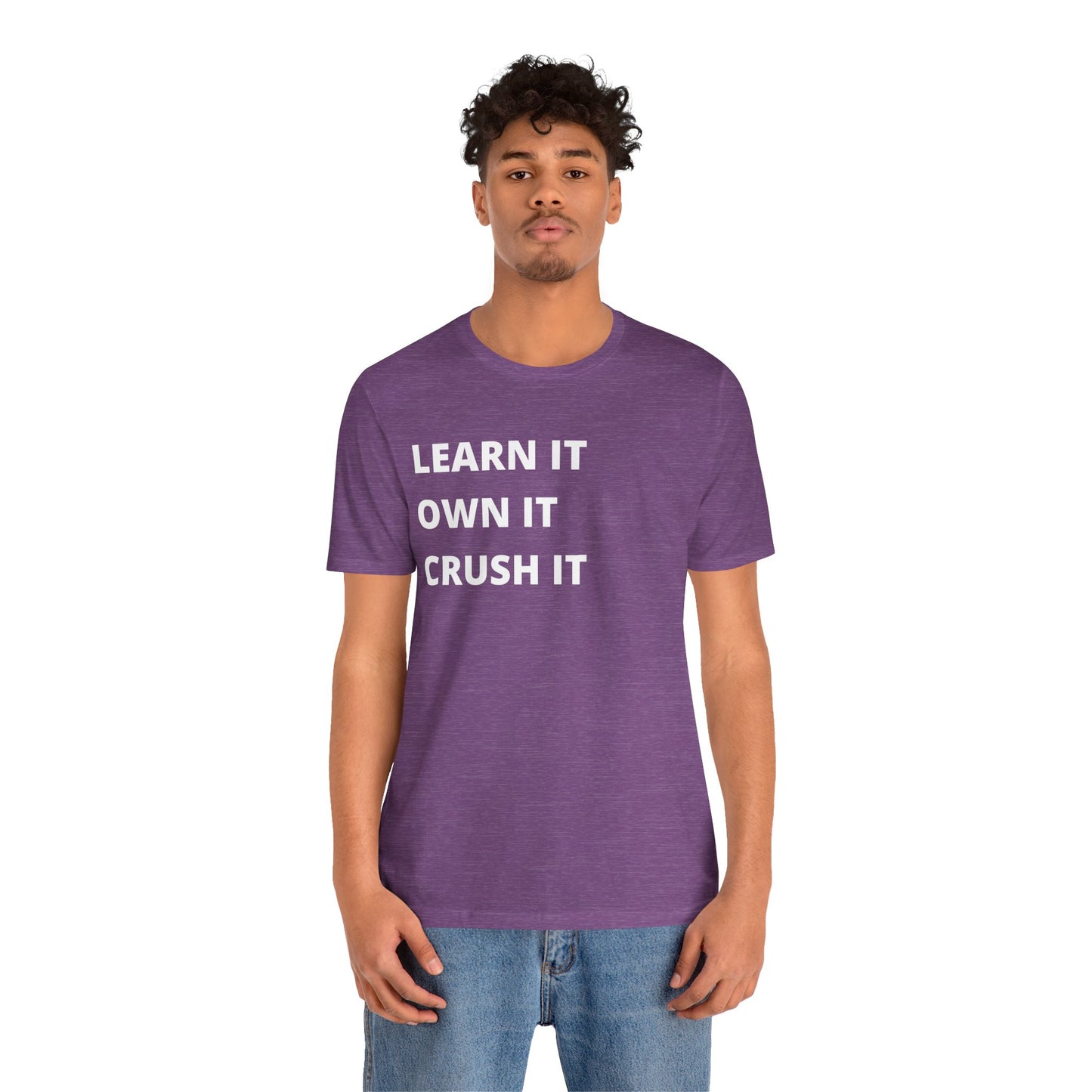 Learn, Own, Crush Unisex Jersey Short Sleeve Tee (Berry Collection)