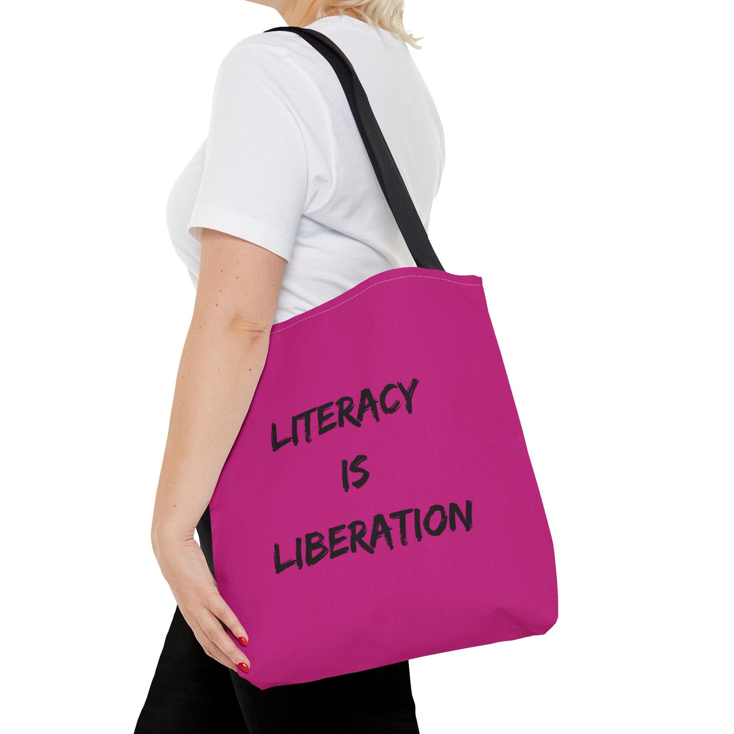 Pink Literacy Tote Bag