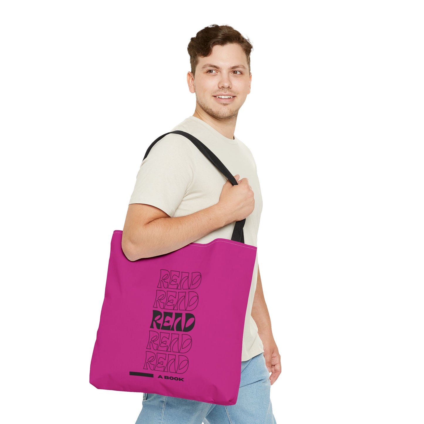 Pink Read A Book Tote Bag