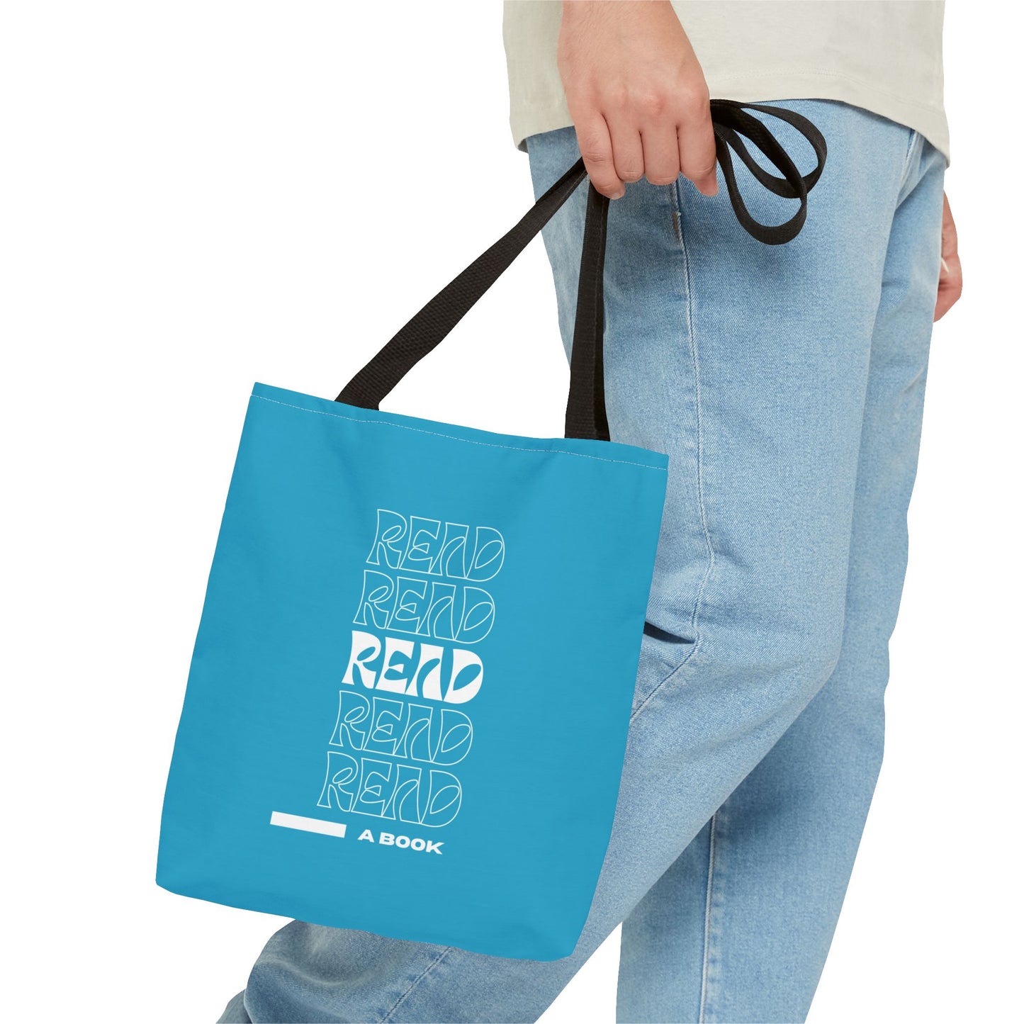 Turquoise Read A Book Tote Bag