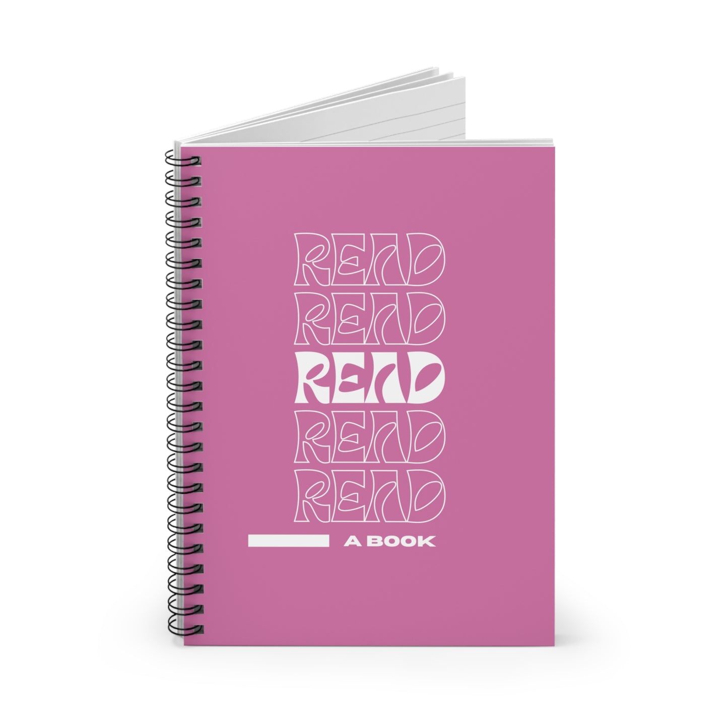 Light Pink READ Spiral Notebook - Ruled Line