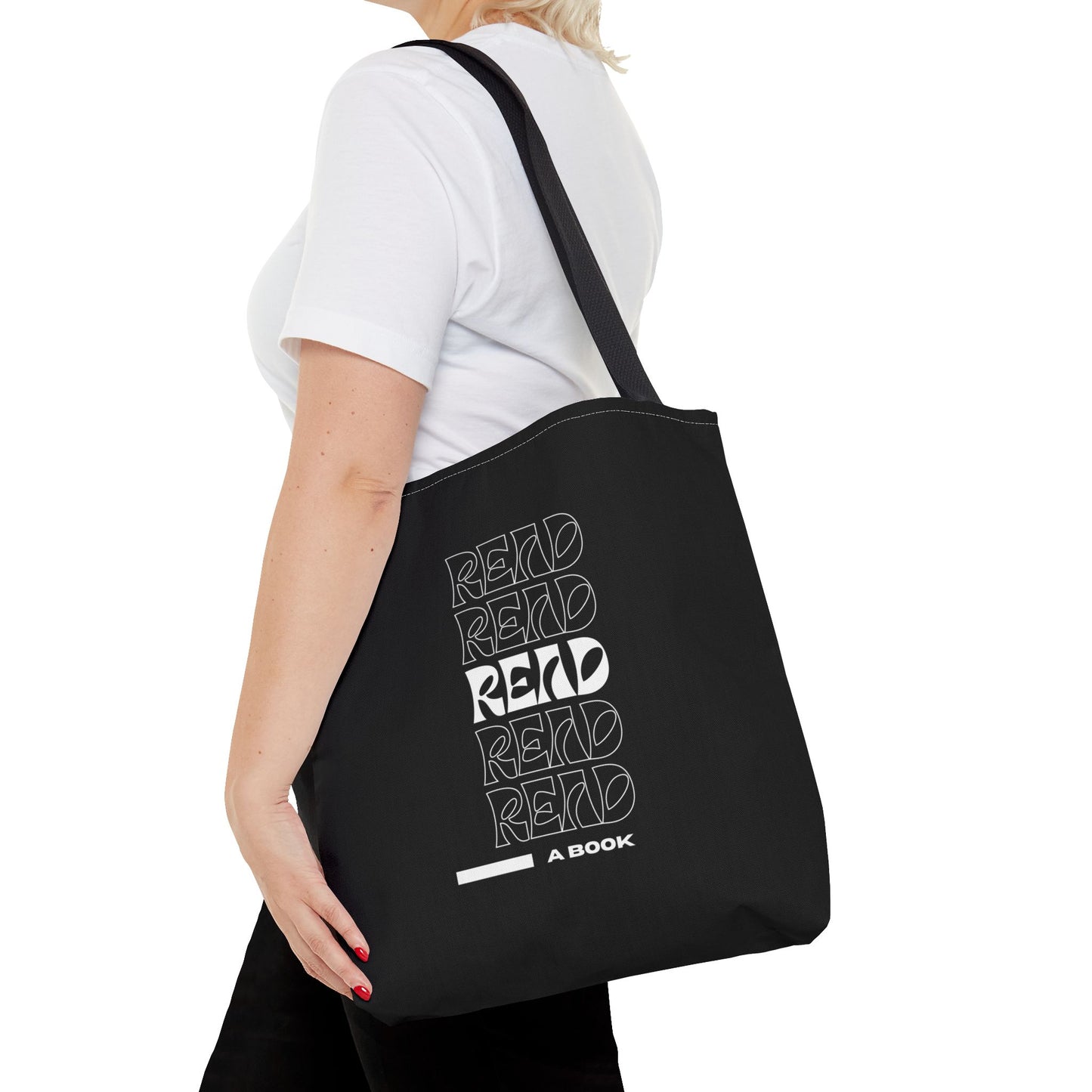 Black Read A Book Tote Bag