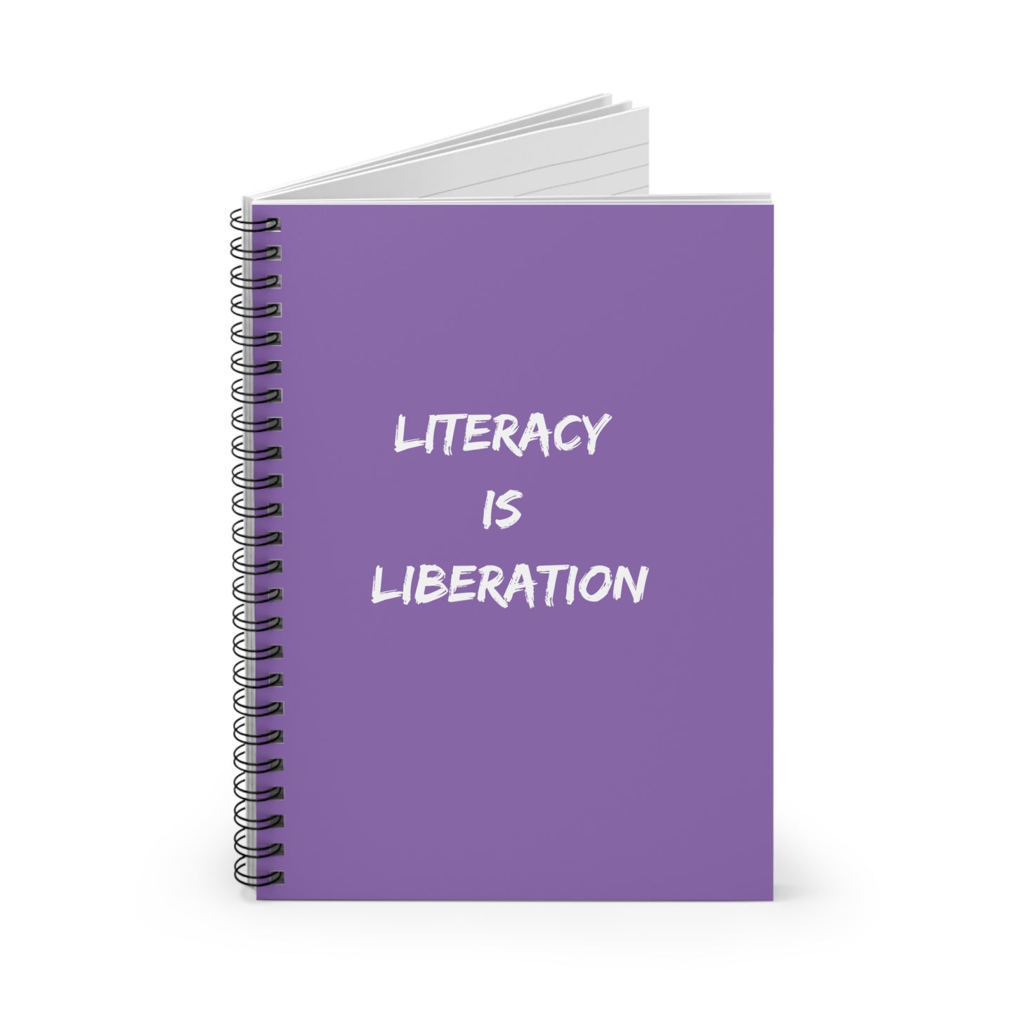 Light Purple LITERACY Spiral Notebook - Ruled Line