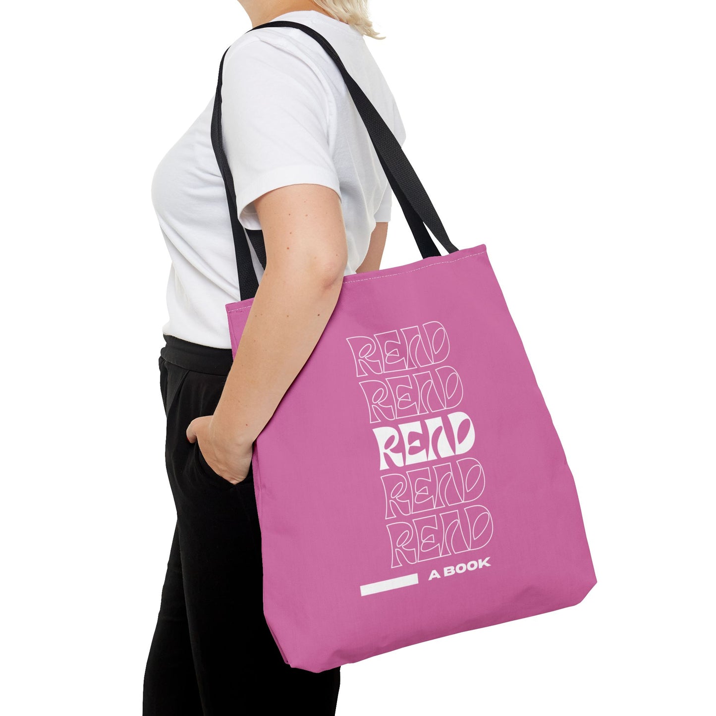 Light Pink Read A Book Tote Bag