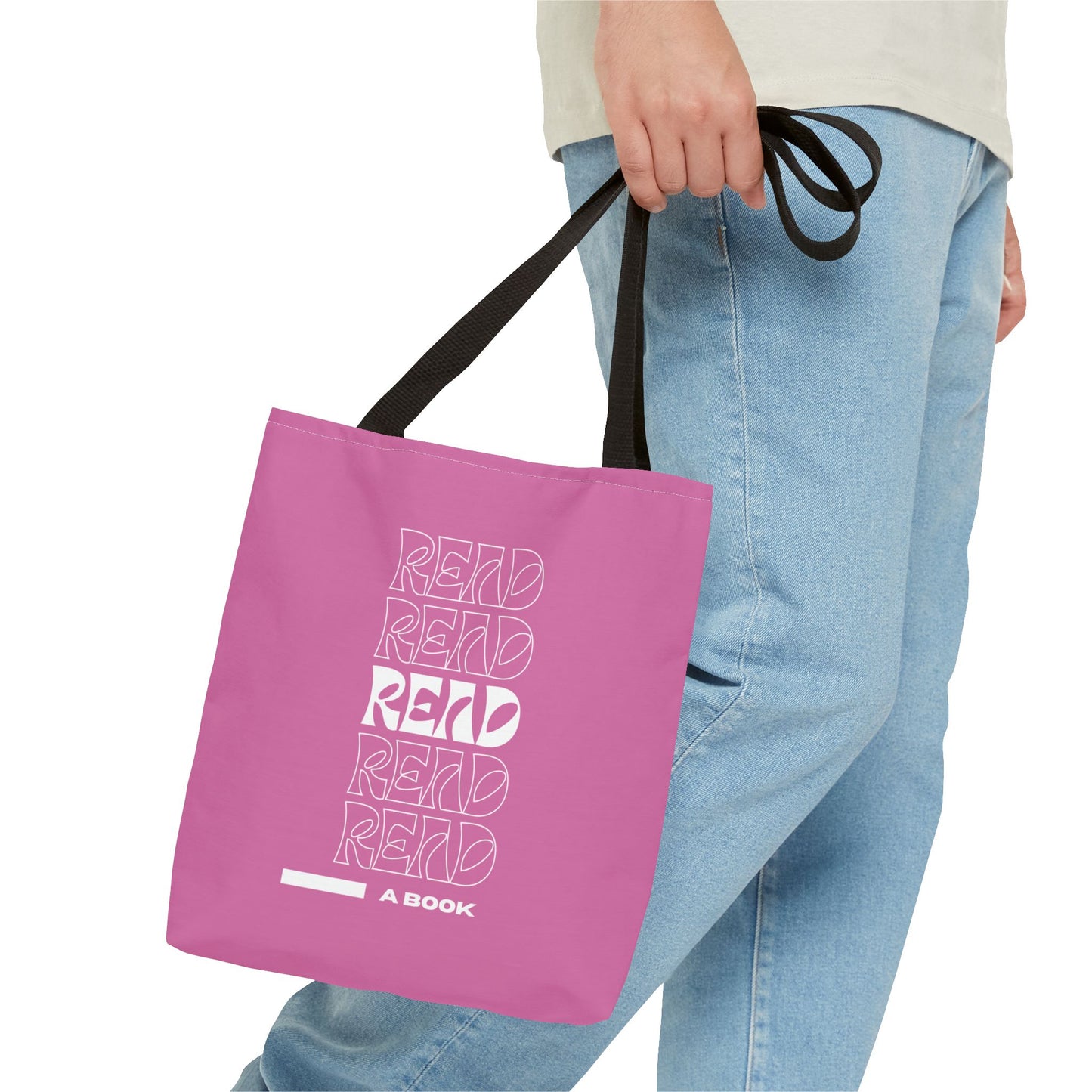 Light Pink Read A Book Tote Bag