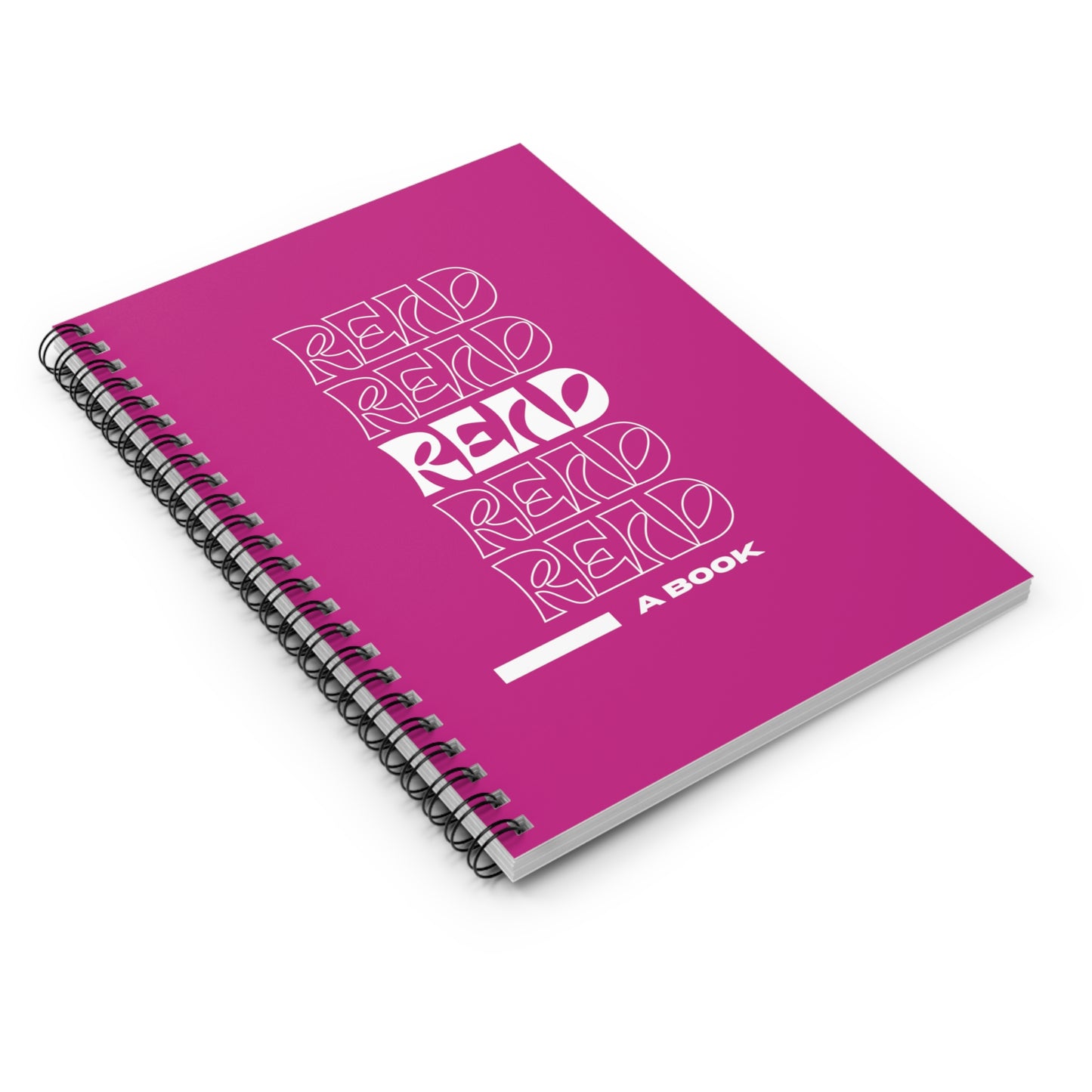 Pink READ Spiral Notebook - Ruled Line