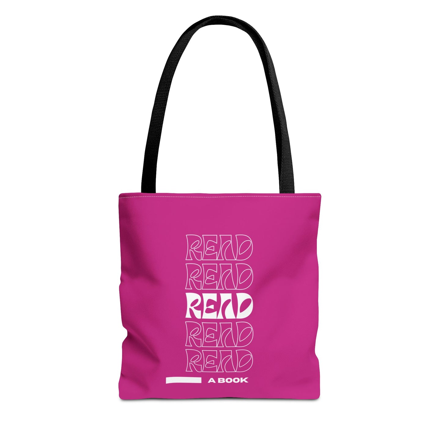 Pink/White Read A Book Tote Bag
