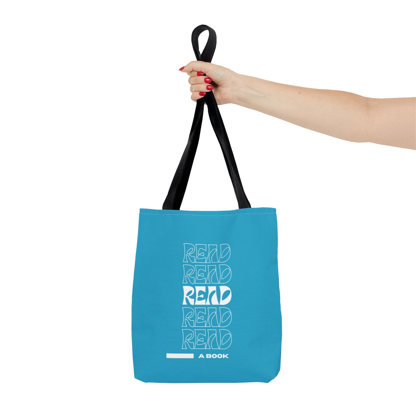 Turquoise Read A Book Tote Bag