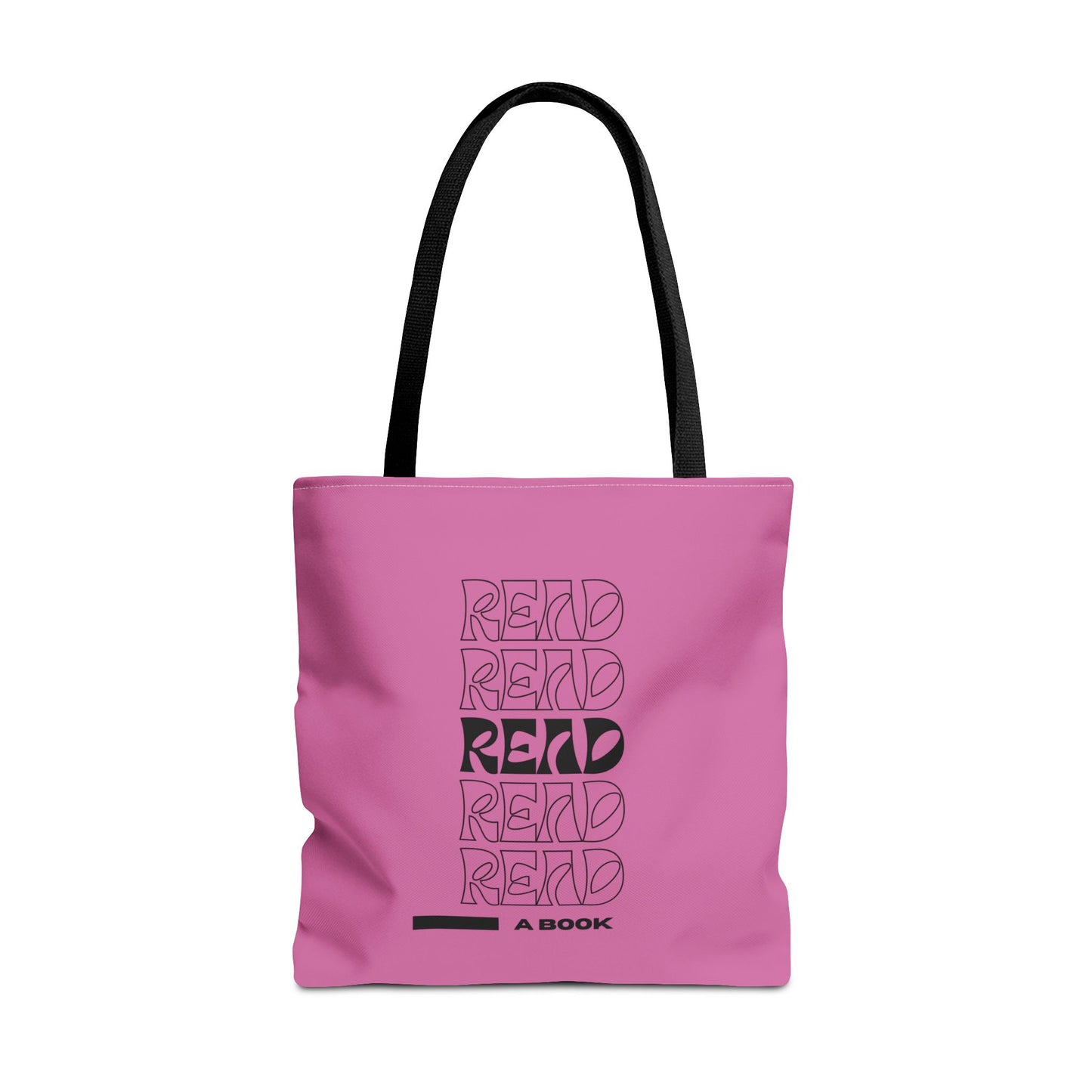 Light Pink/Black Read A Book Tote Bag