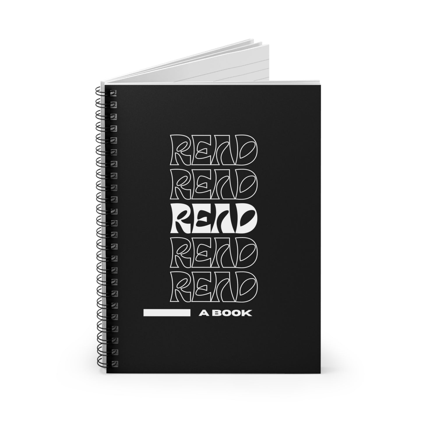 Black READ Spiral Notebook - Ruled Line