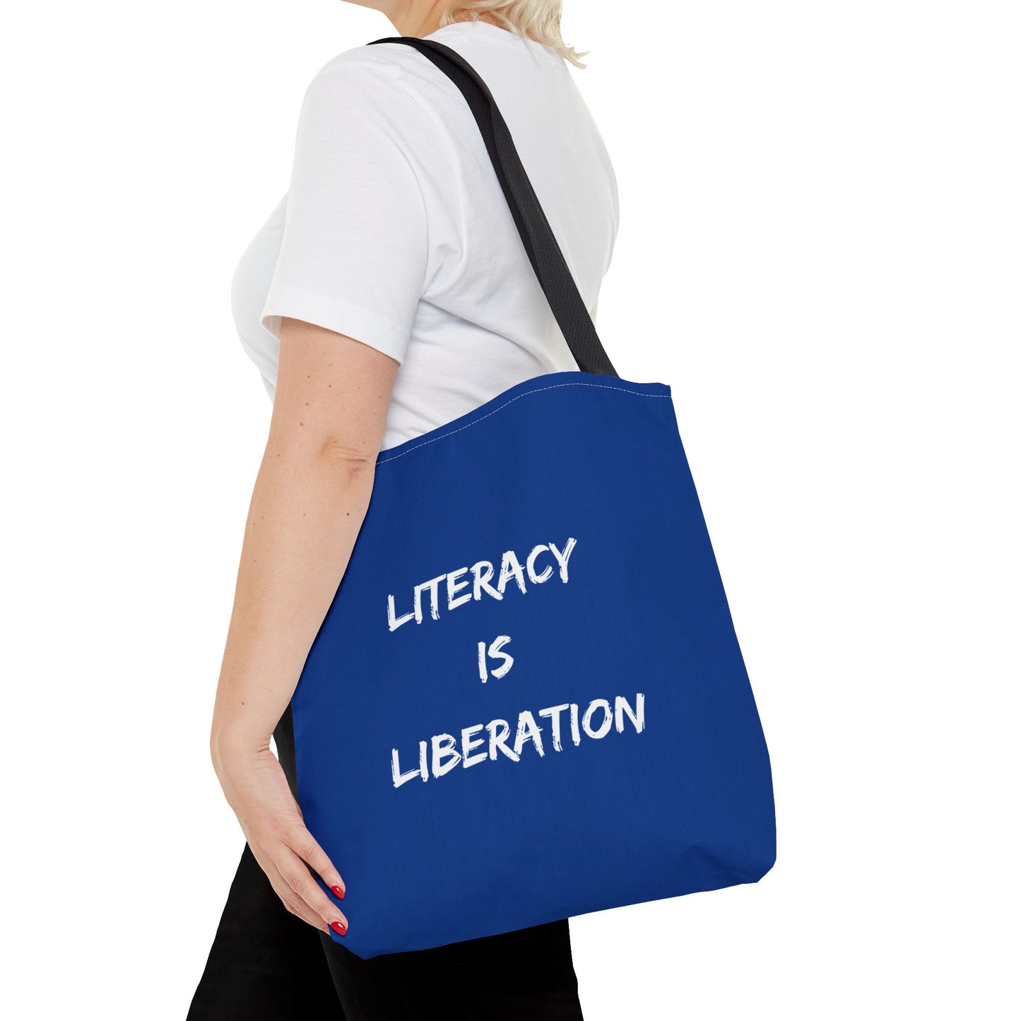 Dark Blue Literacy Tote Bag