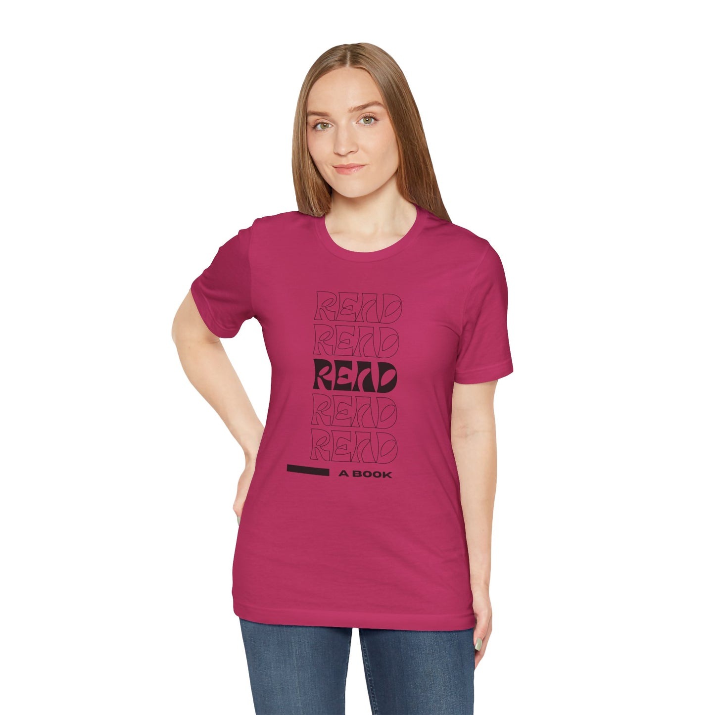 READ Unisex Jersey Short Sleeve Tee (Berry Collection)