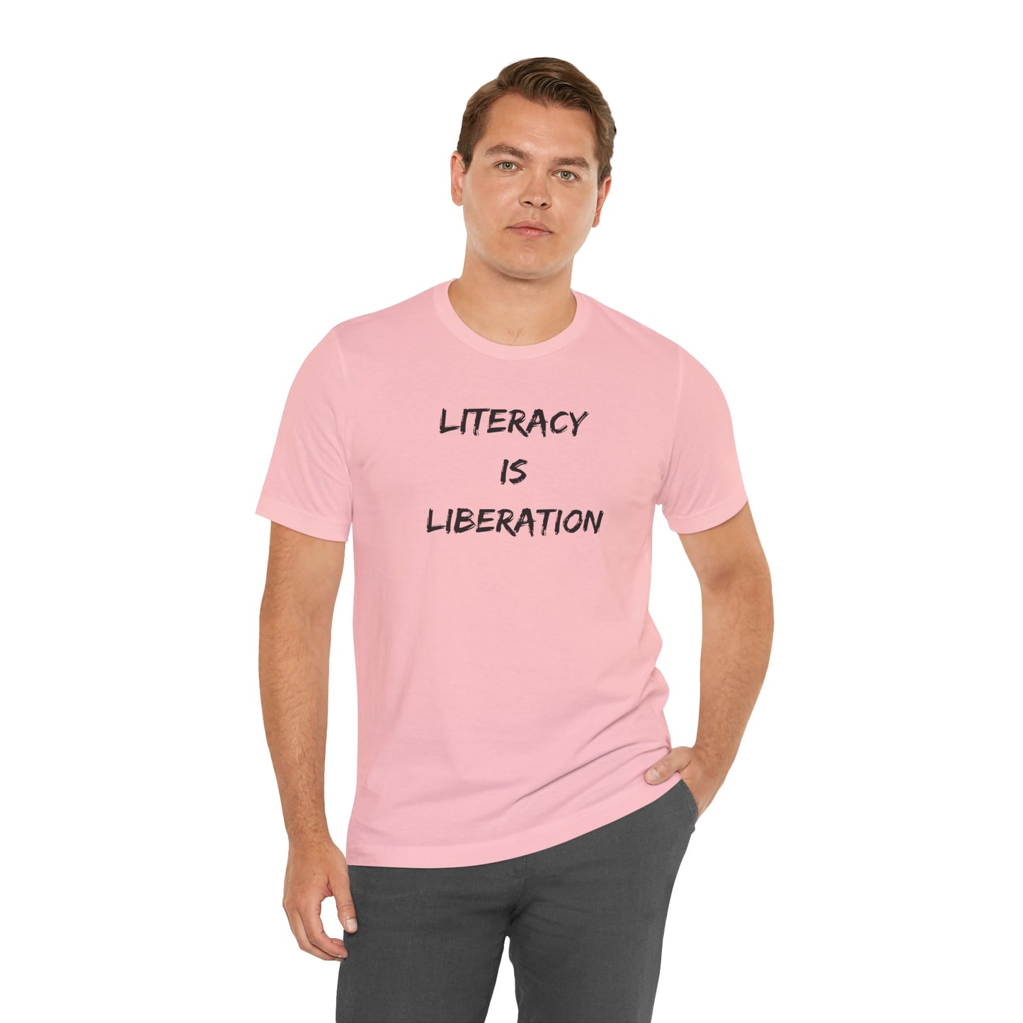 Literacy Is Liberation Unisex Jersey Short Sleeve Tee (Berry Collection)