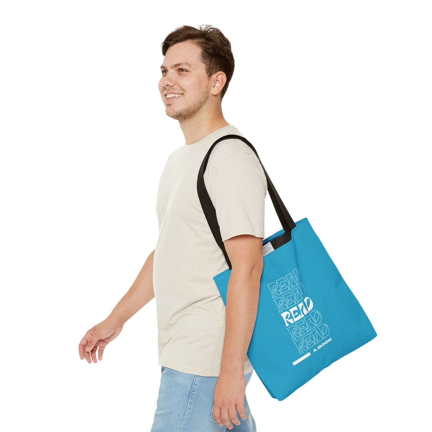 Turquoise Read A Book Tote Bag
