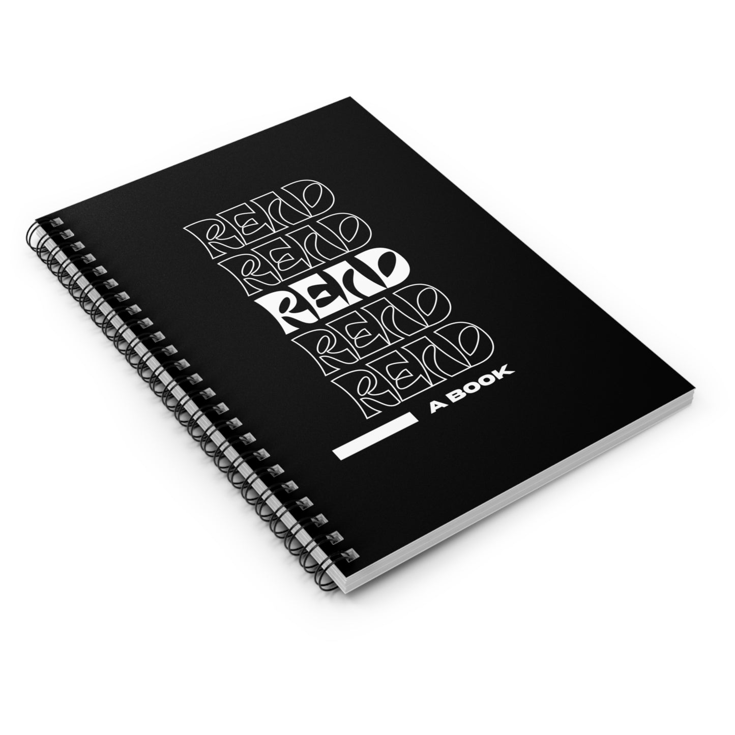 Black READ Spiral Notebook - Ruled Line