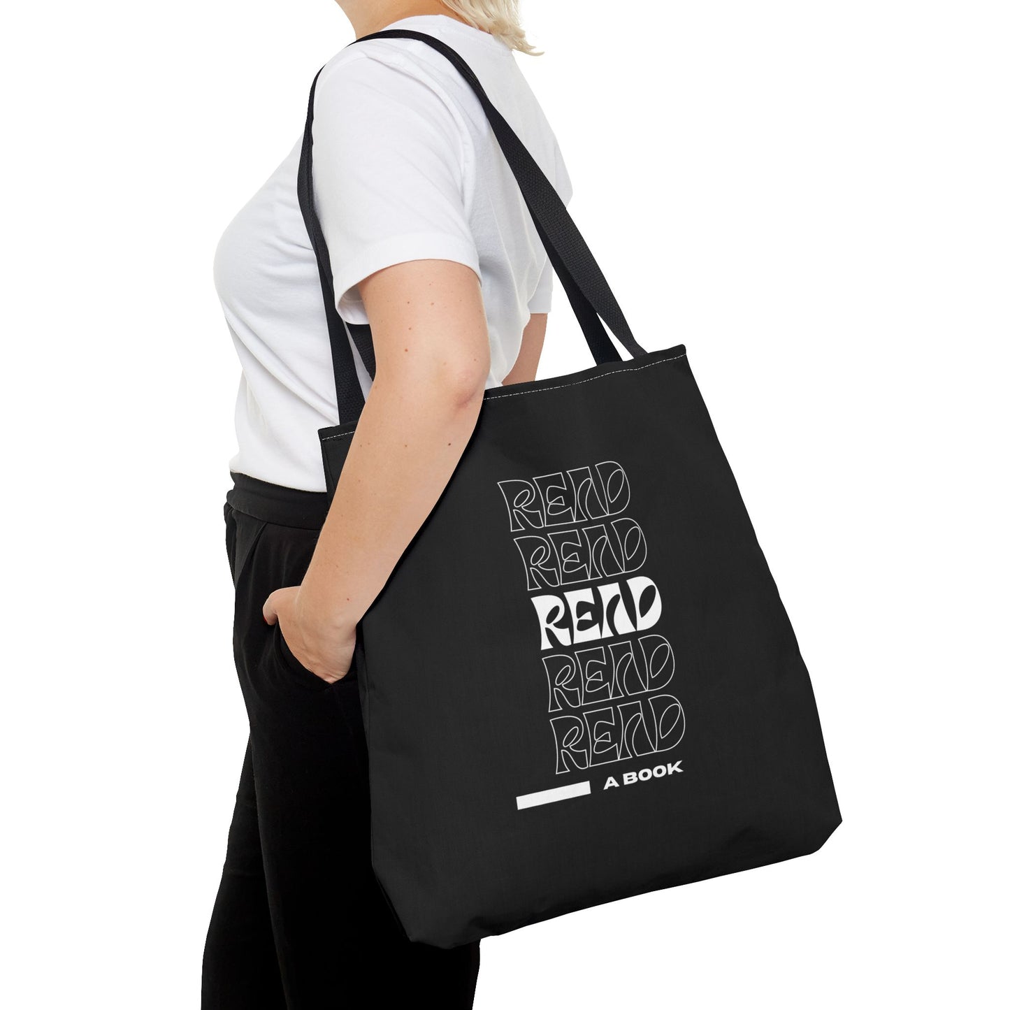 Black Read A Book Tote Bag