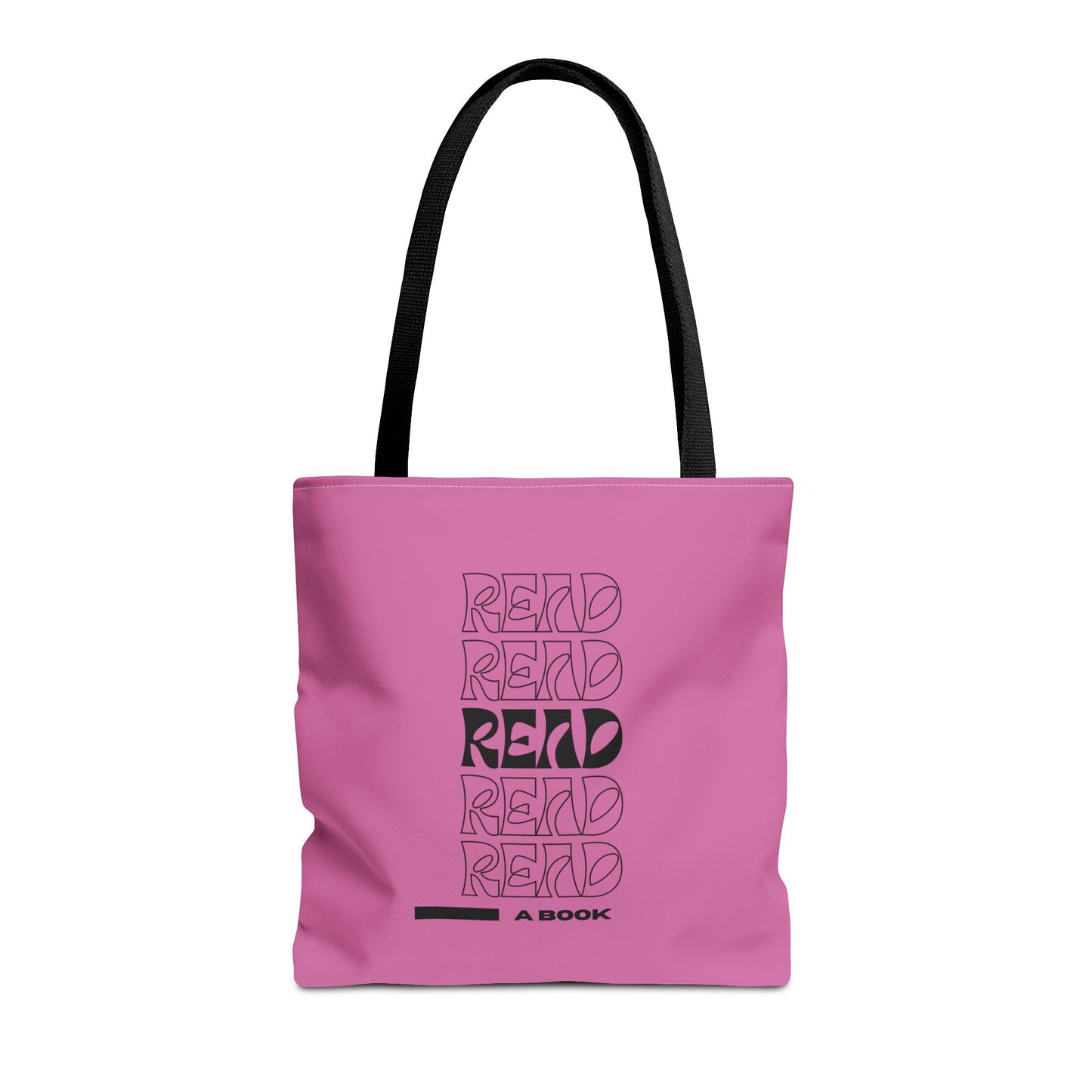 Light Pink/Black Read A Book Tote Bag