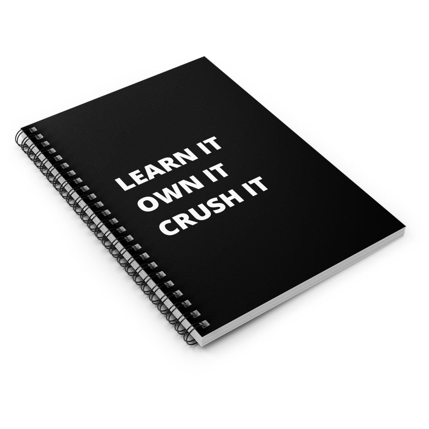 Black Learn It Spiral Notebook - Ruled Line