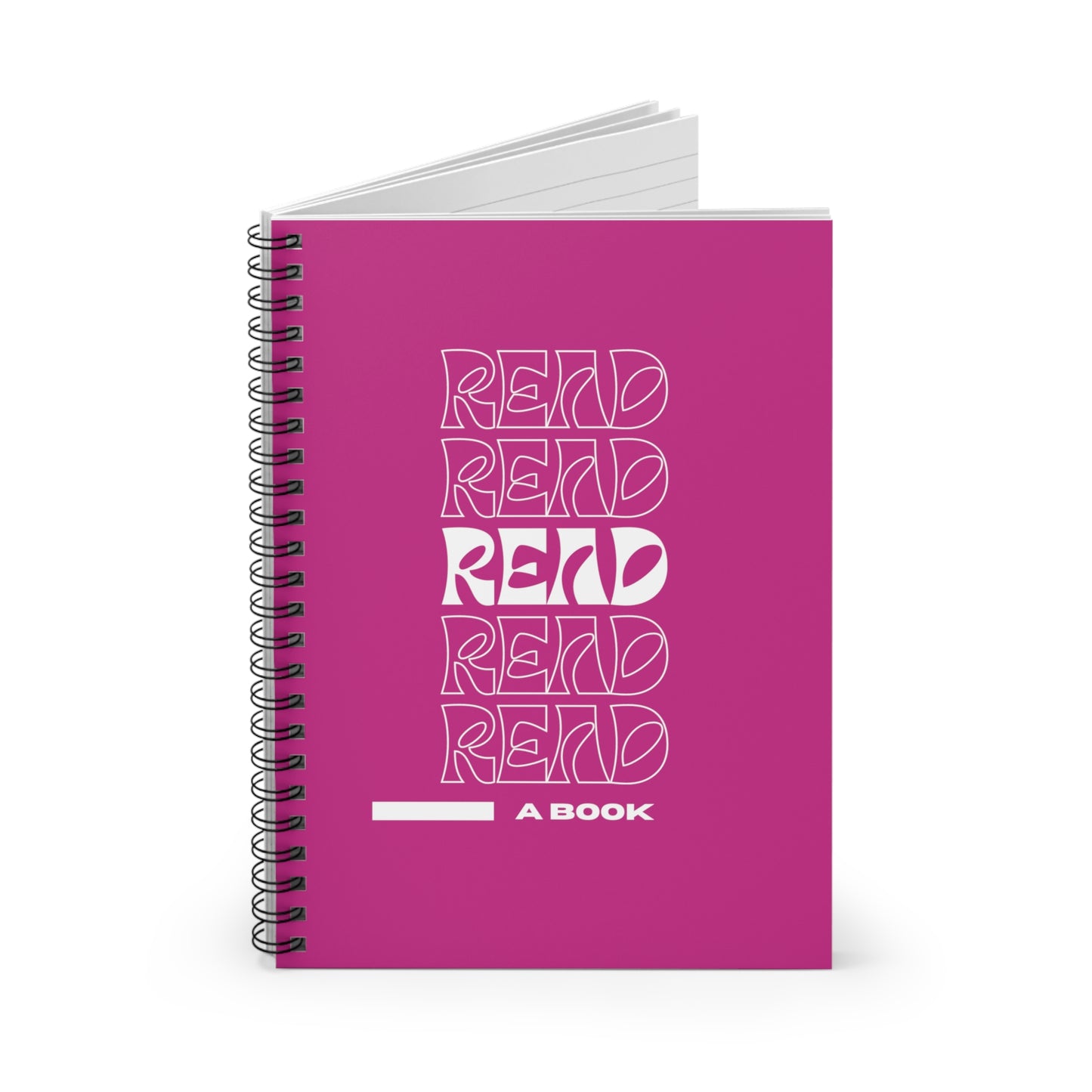 Pink READ Spiral Notebook - Ruled Line