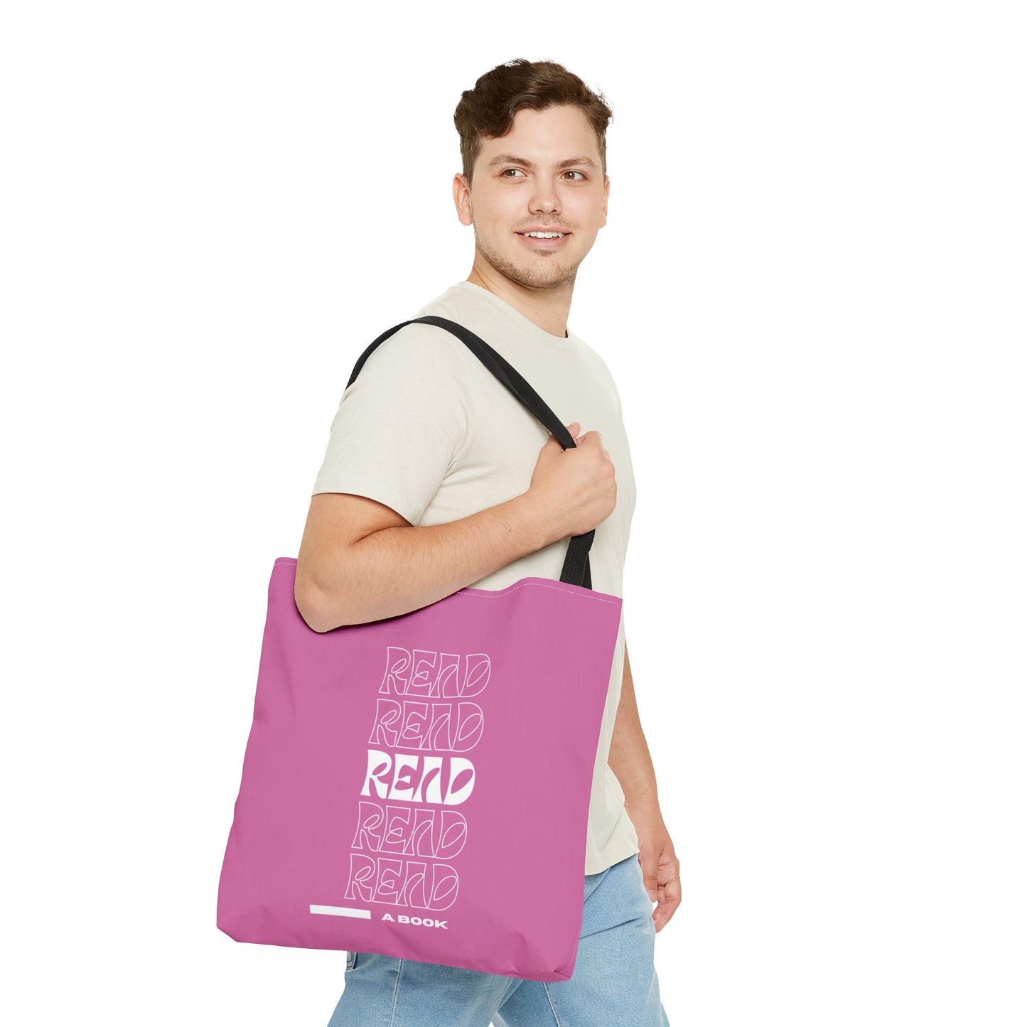 Light Pink Read A Book Tote Bag