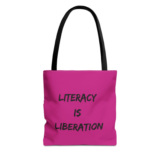 Pink Literacy Tote Bag