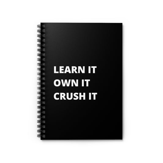 Black Learn It Spiral Notebook - Ruled Line