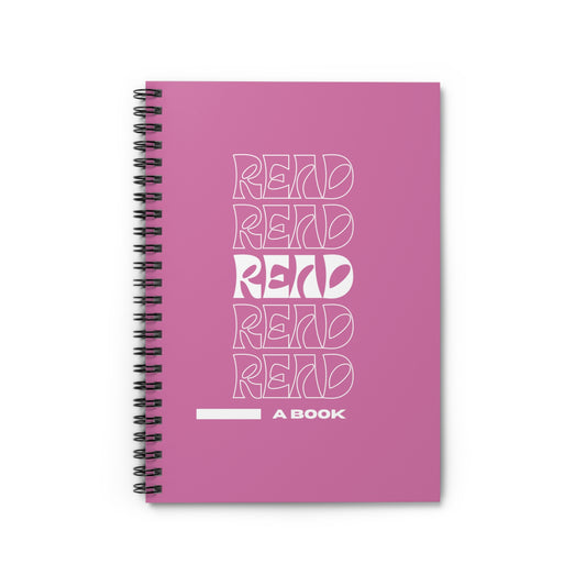 Light Pink READ Spiral Notebook - Ruled Line