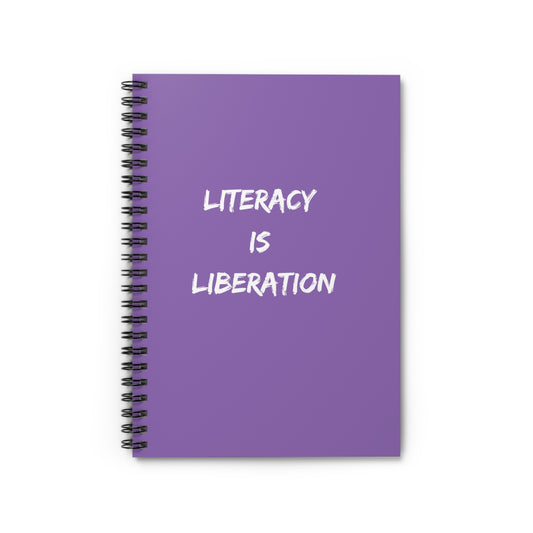 Light Purple LITERACY Spiral Notebook - Ruled Line