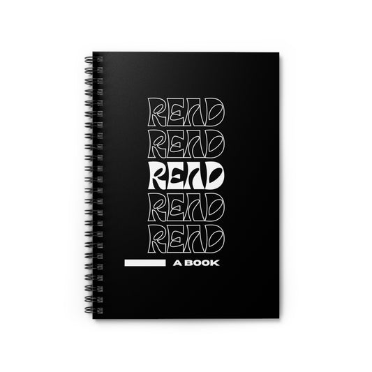 Black READ Spiral Notebook - Ruled Line