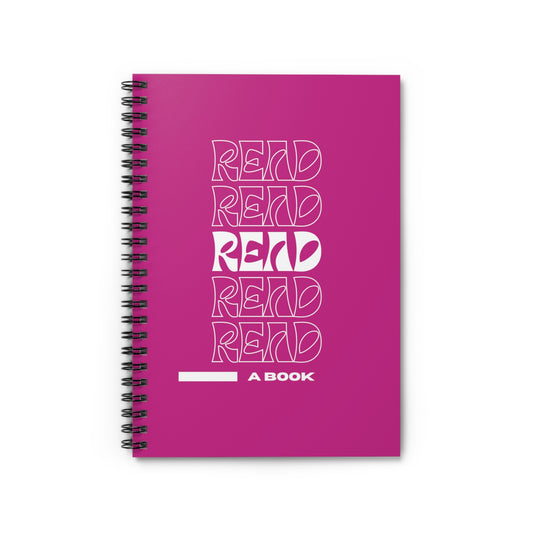 Pink READ Spiral Notebook - Ruled Line