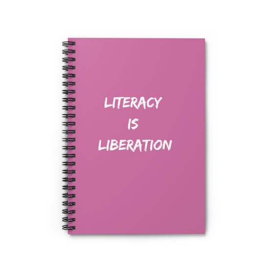 Light Pink LITERACY Spiral Notebook - Ruled Line
