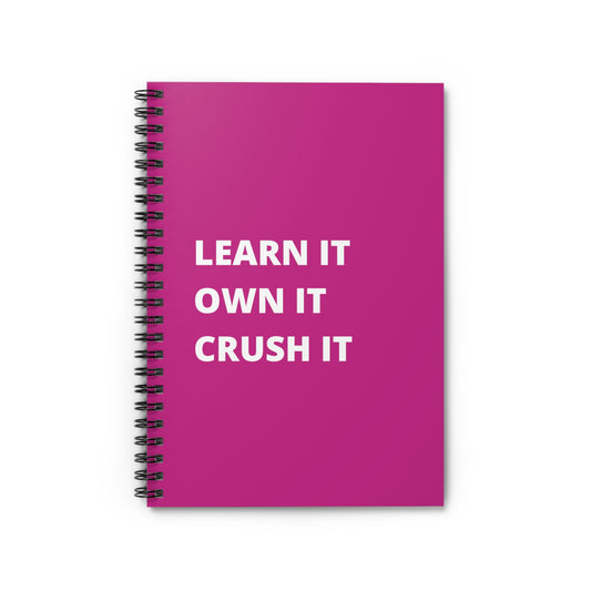 Pink Learn It Spiral Notebook - Ruled Line