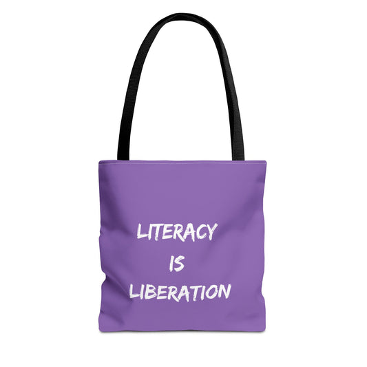 Light Purple Literacy Tote Bag