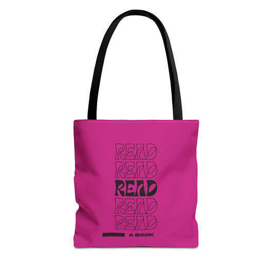 Pink Read A Book Tote Bag